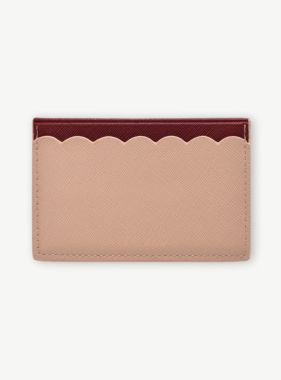 Duotone Light Pink Scallop Card Holder