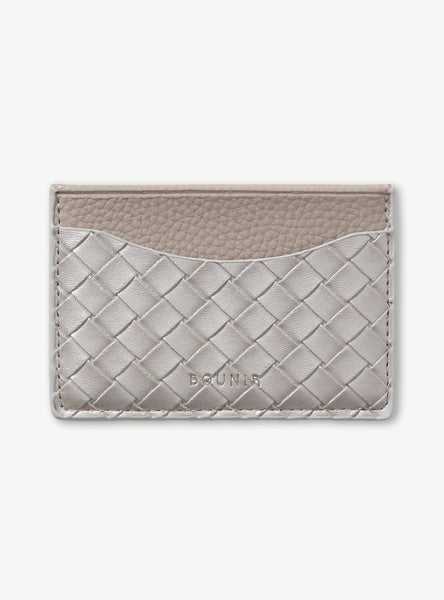 ◇Fennec◇ REVER CARD HOLDER SILVER CRINKLE SOFT CARD CASE - SILVER - Fennec