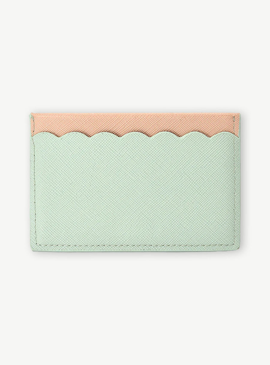 Duotone Mint Scallop Card Holder