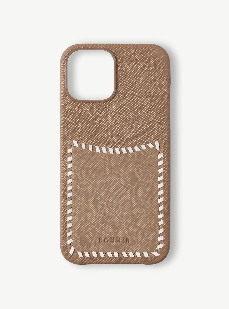 Embroidered Phone Case Beige