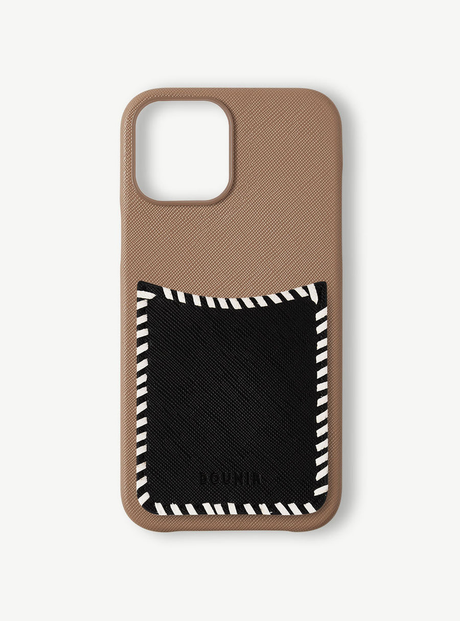 Embroidered Phone Case Beige