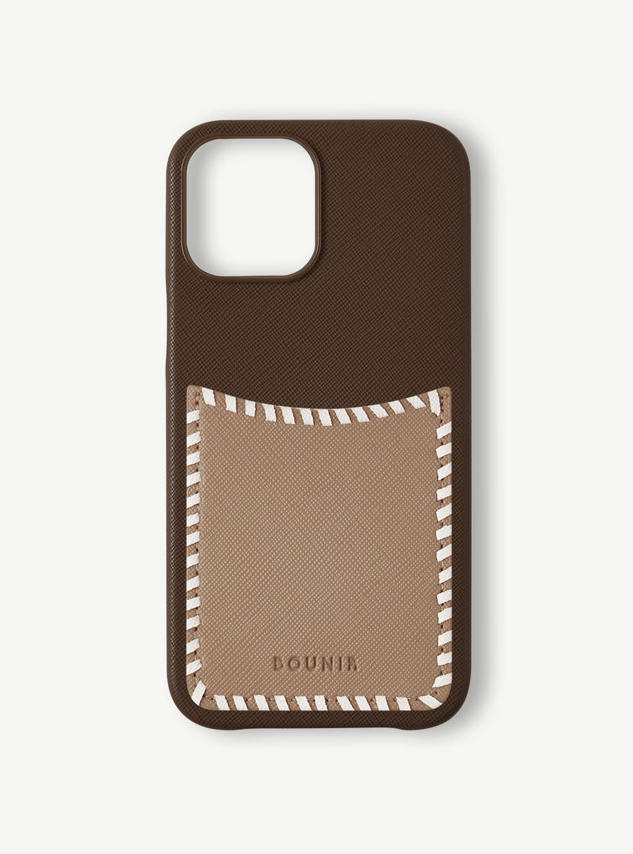 Embroidered Phone Case Brown